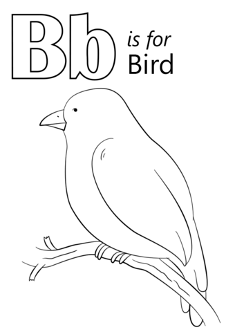 Letter B Is For Bird Coloring Page